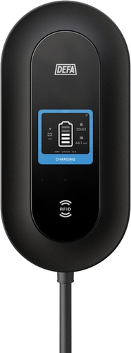 Karikues shtëpiak për makina elektrike DEFA Power Home Charging Box, 22kW, kabllo 6m, i zi