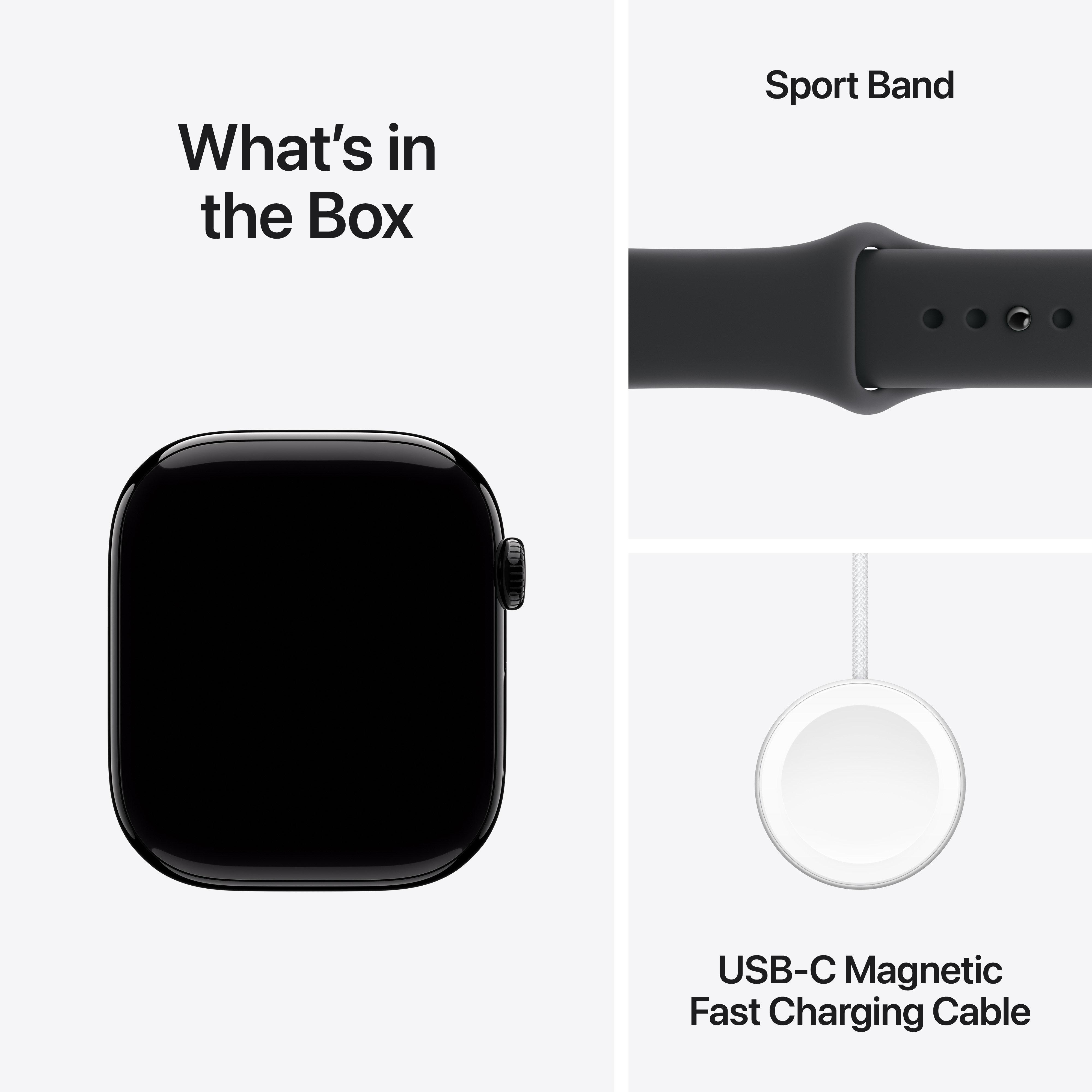 Apple Watch S11 GPS 46mm Jet Black Aluminium Case with Black Sport Band, S/M