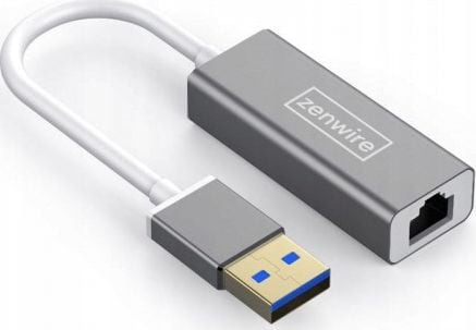 Adapter rrjeti i jashtëm USB 3.0 në Ethernet RJ45, Gigabit 1000 Mbps, i bardhë