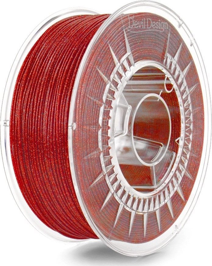 Filament PLA Devil Design Galaxy Red, 1.75mm, 1kg, i kuq me shkëlqim