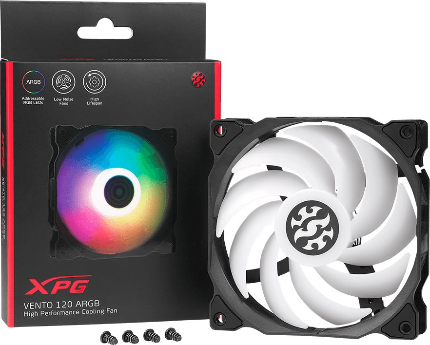 Ftohës për kompjuter Adata XPG Vento 120 (75260103), ARGB, i bardhë/i zi