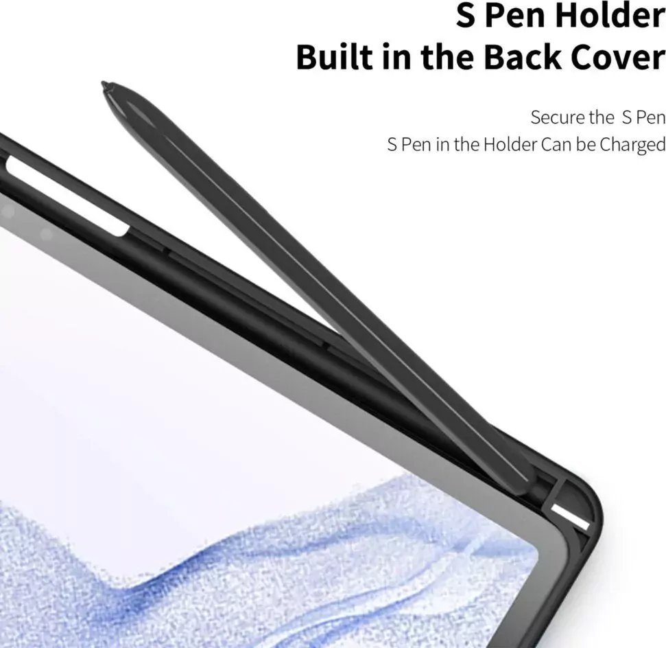 Mbështjellës tablet DUX DUCIS Samsung Galaxy Tab S9 Plus TOBY Series, me mbajtës S Pen, funksion qëndrimi, i zi