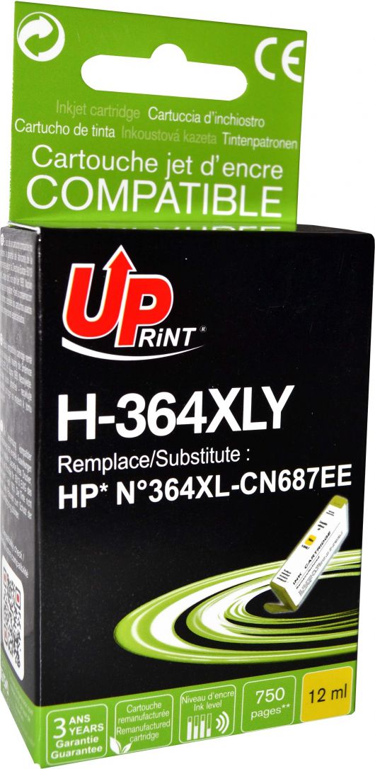 Ngjyrë për printer UPrint H-364XLY / CB325EE, e verdhë