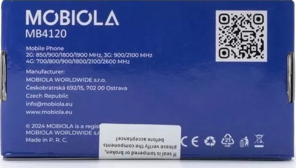 Telefoni për të moshuar Mobiola MB4120 4G, ekrani i madh, butona të mëdhenj, ngjyrë turkeze