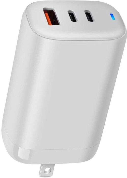 Полнач Acer GaN, 65W, USB-A, 2x USB-C, EU + UK, бела боја