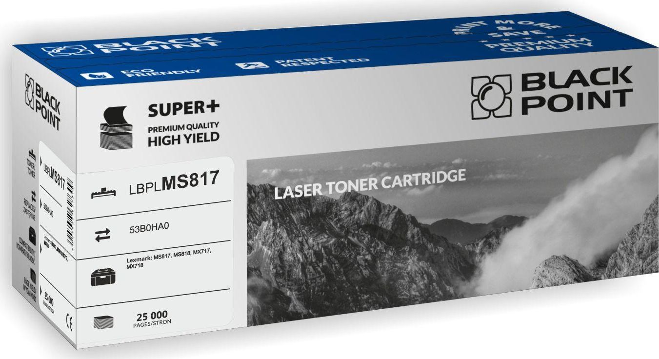 Toner zëvendësues Black Point LBPLMS817 për Lexmark 53B0HA0, i zi