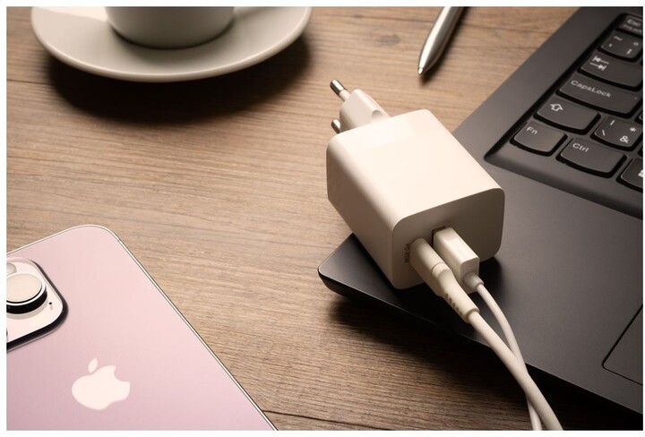 Karikues FIXED Mini me USB-C + USB-A, PD, 45W, i bardhë