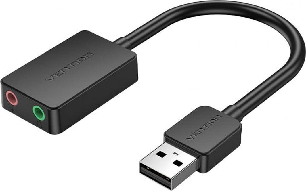 Kartë zëri Vention CDYB0, USB 2.0, hyrje mikrofon dhe dalje audio, e zezë