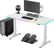 Tavolinë gaming ULTRADESK Iron Wei, strukturë çeliku, ndriçim LED, e zezë