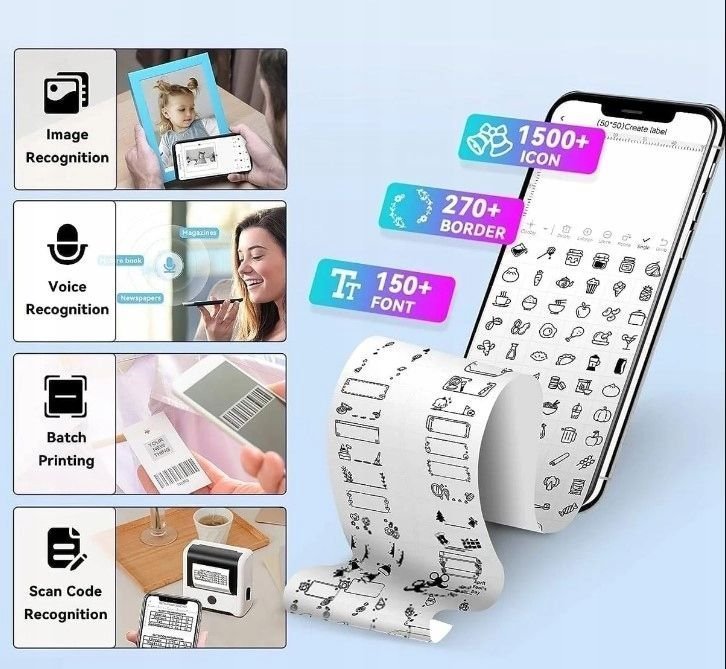 Printer etiketash Phomemo M200, termik, Bluetooth, i bardhë