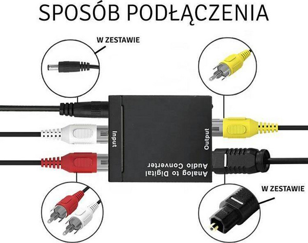 Konvertues i zërit Aptel AK319C, Toslink - RCA (Cinch), i zi