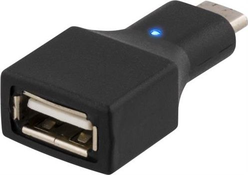 Adapter USB Deltaco USBC-1200, USB C në USB A, i zi