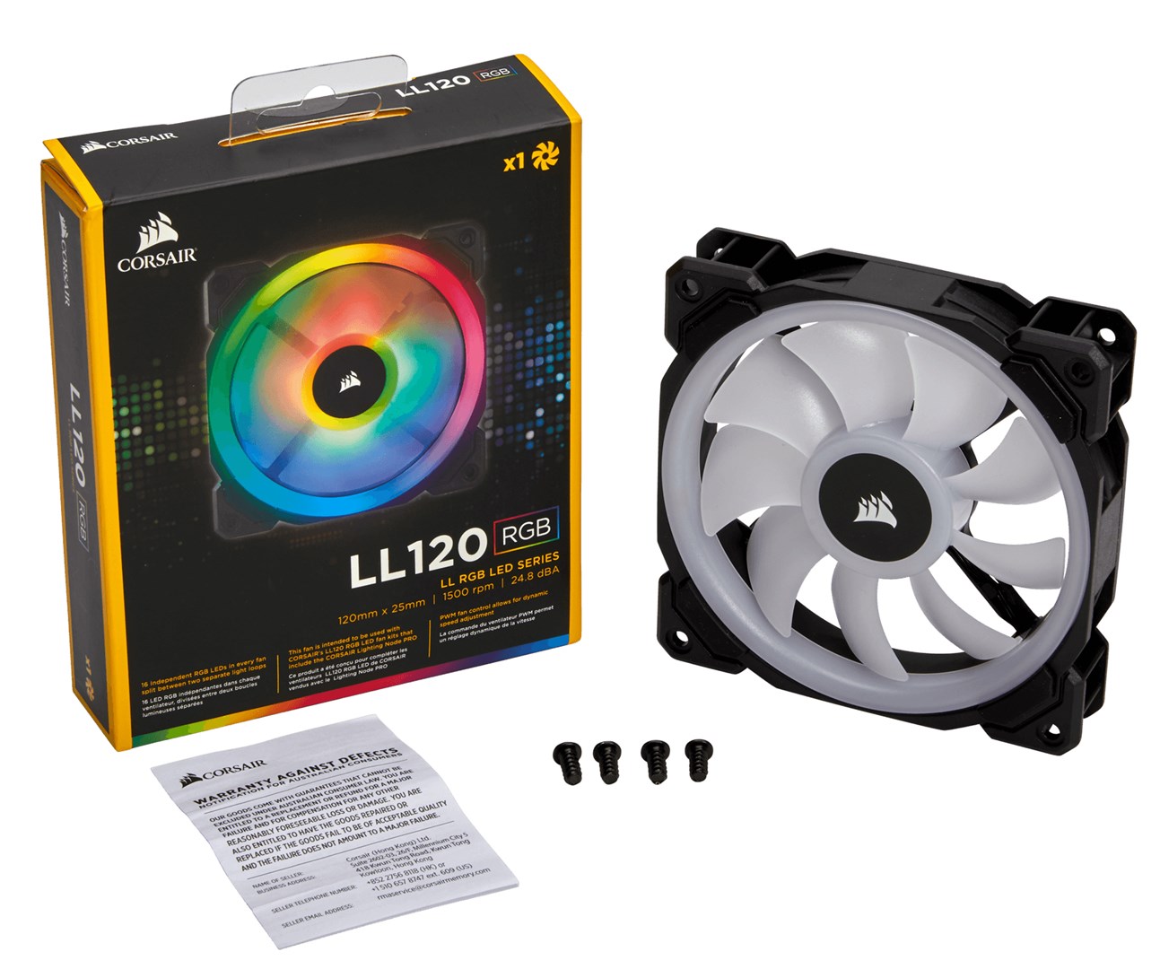 Ventilator Corsair LL120, 120mm, PWM, RGB LED, i zi