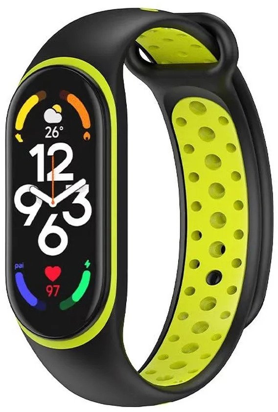 Rrip sportiv për Xiaomi Mi Band 5 6 7, silikon, i gjelbër