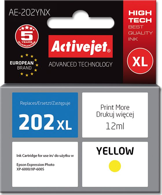 Ngjyrë për printer Activejet AE-202YNX Supreme, e verdhë