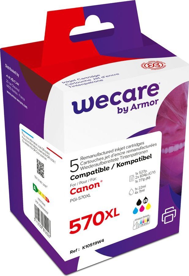 Set boje WECARE ARMOR për Canon PGI-570BK dhe CLI-571X BKCMY, XL