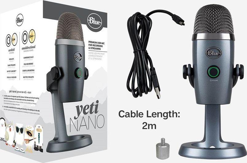 Mikrofon Blue Yeti Nano USB Shadow, hiri (988-000205)