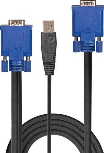 Kabllo KVM Lindy, 2m, VGA USB, i zi