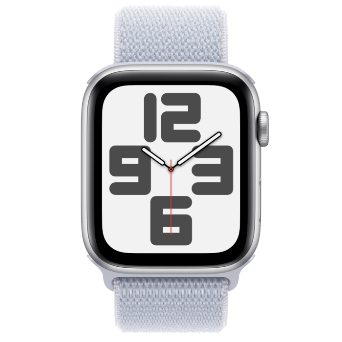 Apple Watch SE2 v3 GPS, 44mm, Silver Aluminum Case with Blue Cloud Sport Loop