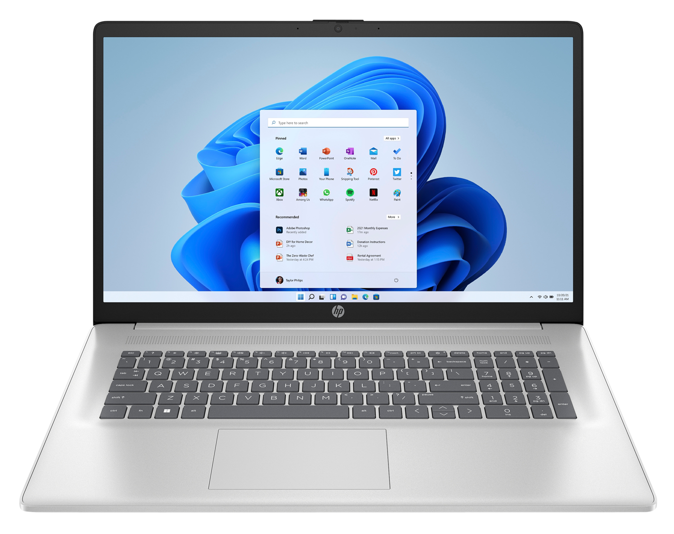 Laptop HP 17-cp2075nw Laptop, 17.3", AMD Ryzen 5 7520U, 16 GB RAM, 512 GB SSD, i argjendtë