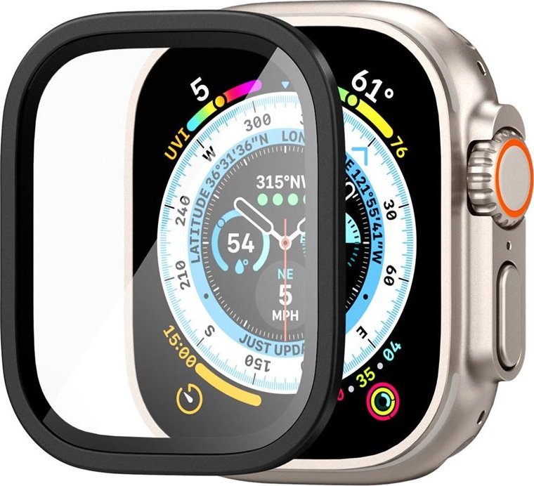 Xајм за заштита Spigen Glass tR Slim Pro, за Apple Watch Ultra 2 Ultra 49mm, 1 парче, црна