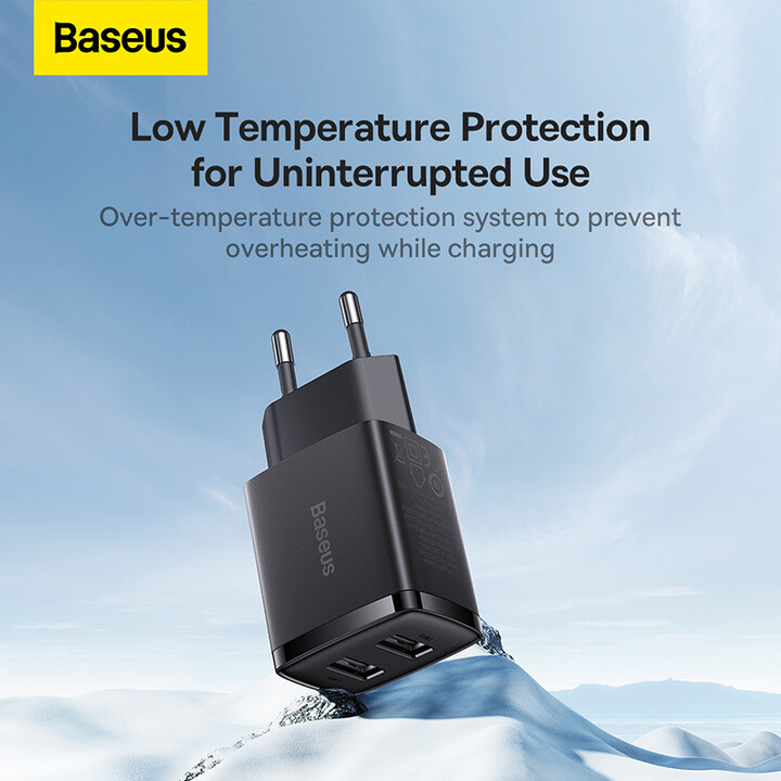 Karikues Baseus, 2xUSB-A, 10.5W, i zi