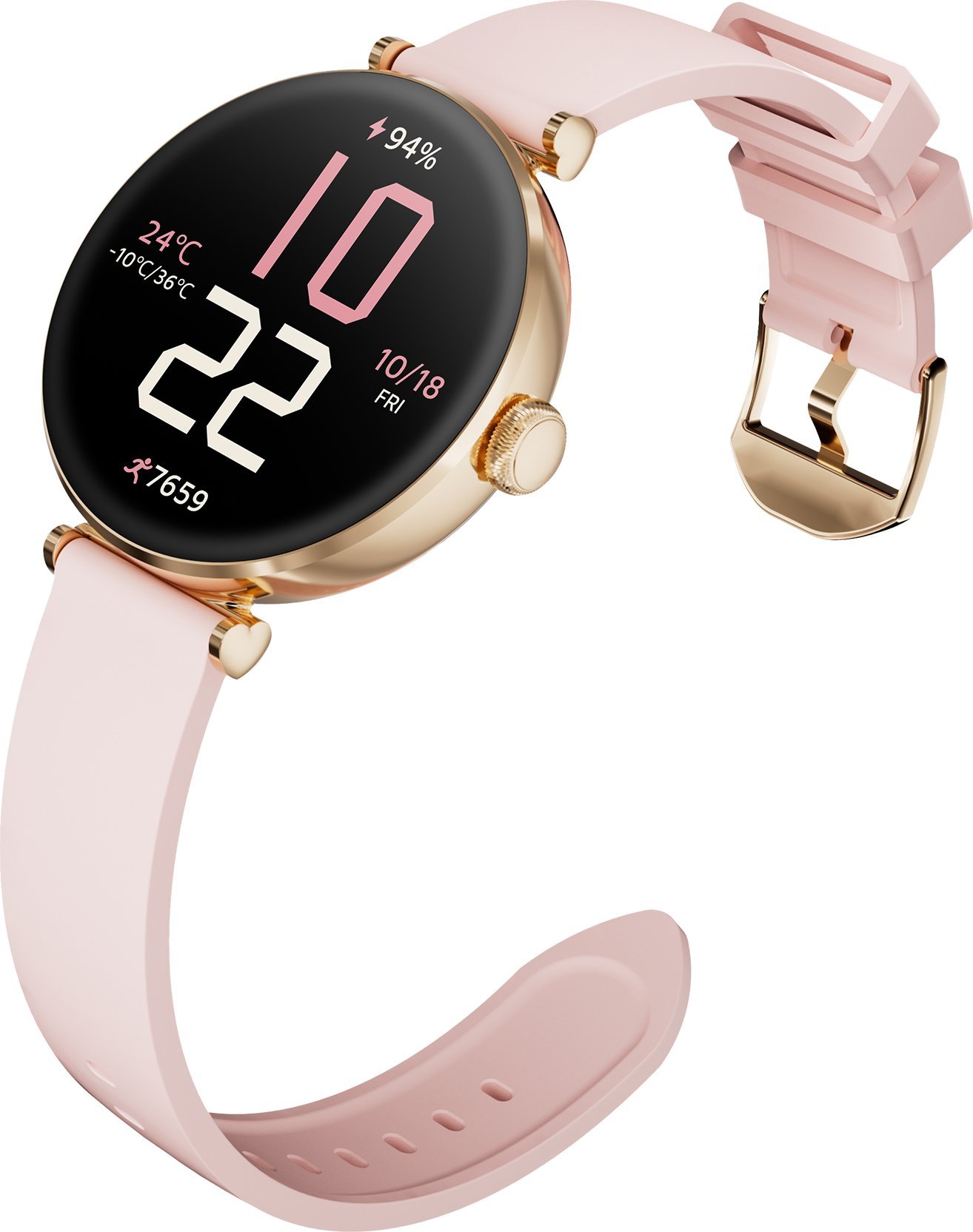 Orë smartwatch Kieslect Pura Gold, AMOLED, Bluetooth, për gra