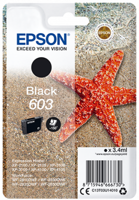 Ngjyrë për printer Epson Singlepack 603, 150 faqe, e zezë