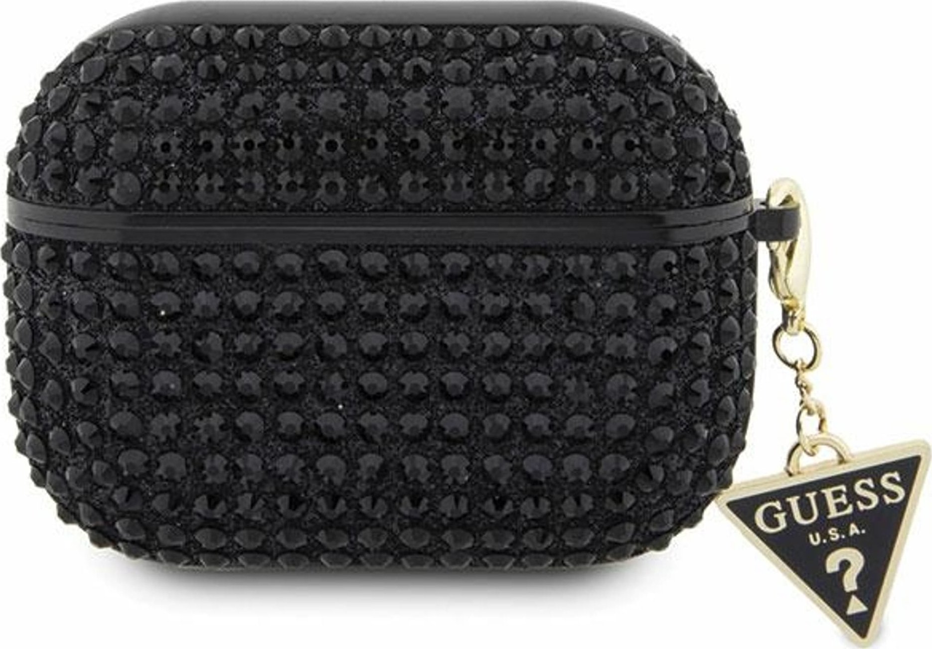 Kështëzë Guess Original Case Rhinestone Triangle, për AirPods Pro, poliuretani, e zezë