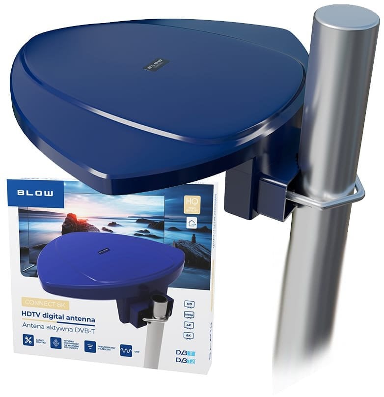 Надворешна активна антена BLOW CONNECT 8K, DVB T2, UHF, GSM филтер