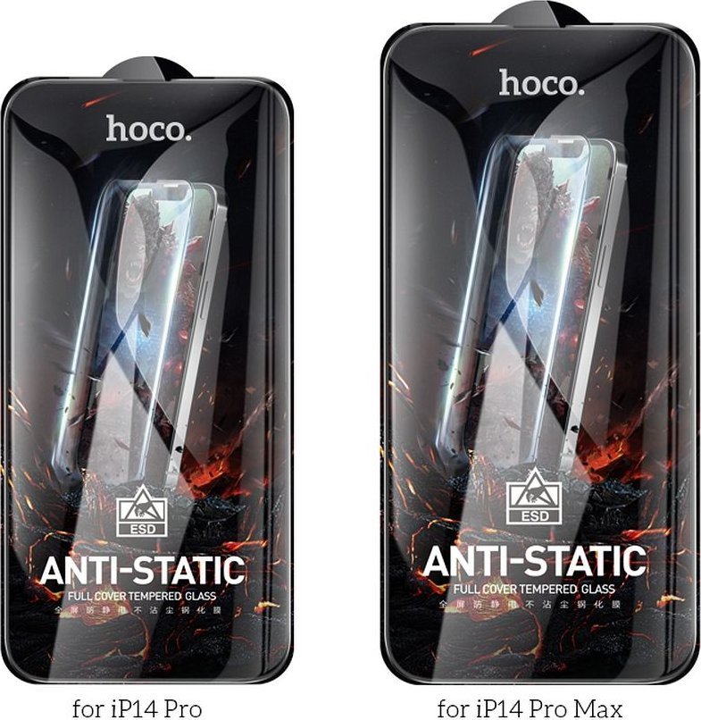 Set xhama mbrojtës Hoco për iPhone 14 Pro Max, 25 copë, Tempered Glass HD, transparent