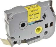 Kasetë etiketuese kompatibile Brother TZE-641, 18mm, e laminuar, sfond i verdhë