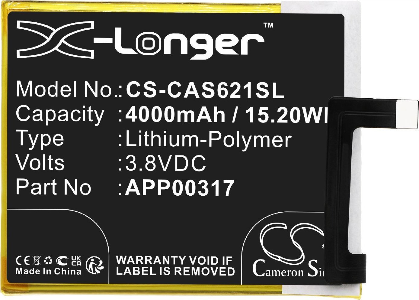 Bateri telefoni CAT S62 Pro, Li-Polymer, 4000mAh, 3.8V