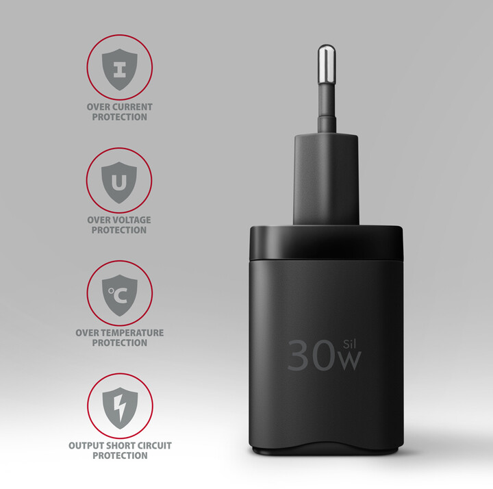 Karikues AXAGON ACU-PQ30, USB-A, USB-C, PD, QC4+, 30W, i zi