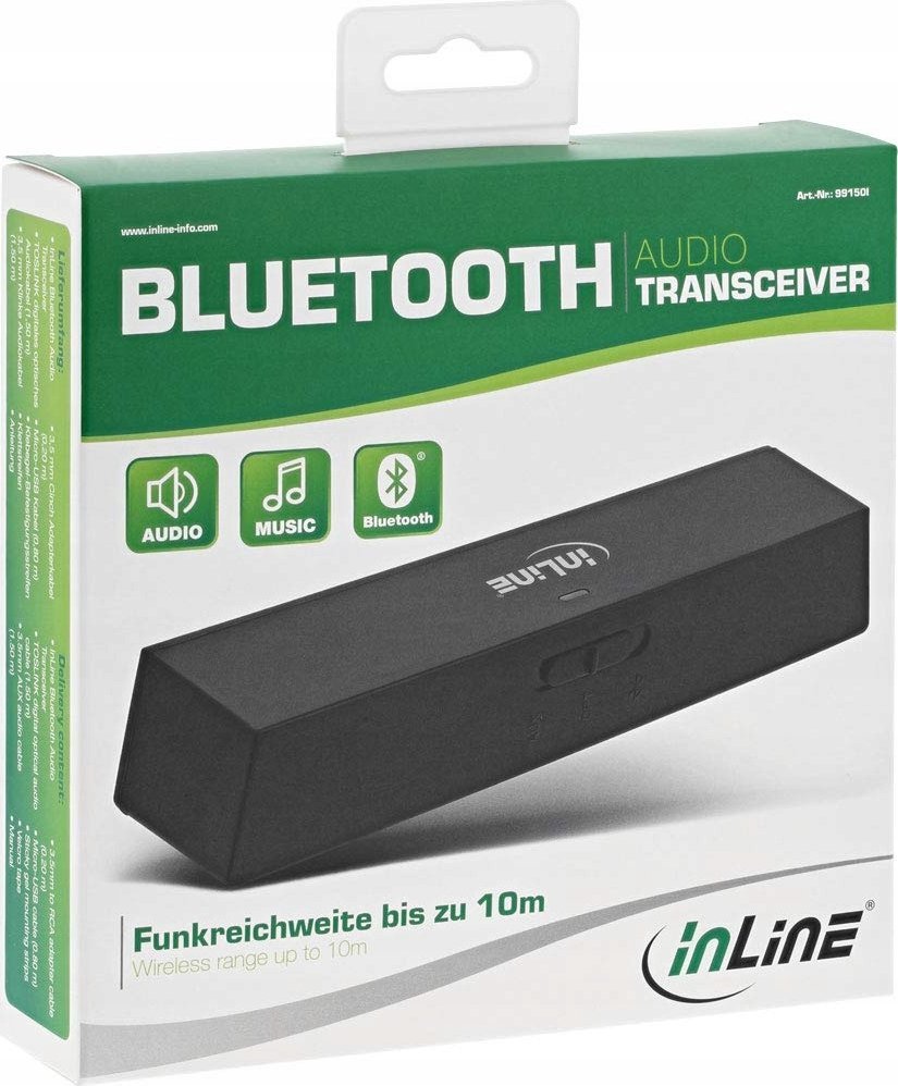 Transmetues audio Bluetooth InLine, BT 5.0, aptX Low Latency, i zi