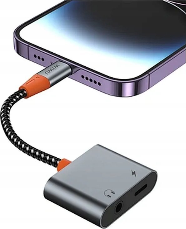 Përshtatës audio WiWU LT10, Type C në Type C dhe 3.5mm, gri