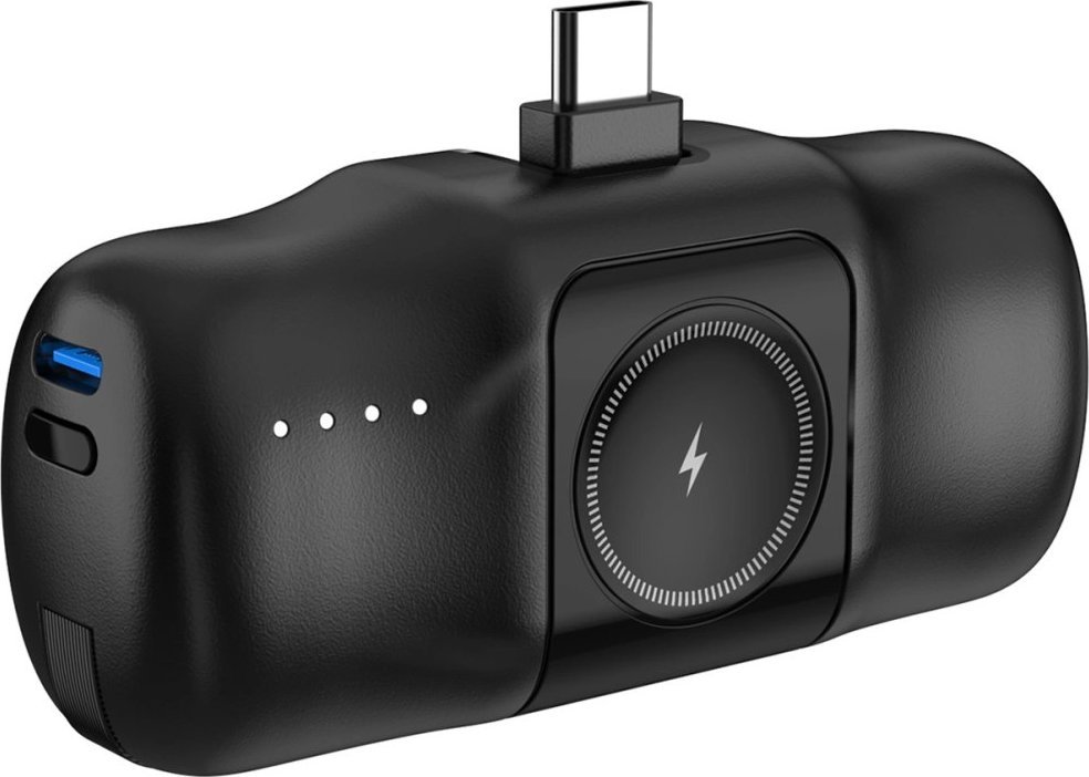 Powerbank Wozinsky WF16-YCS, 5000mAh, 15W USB-C me kabllo të integruar, i zi