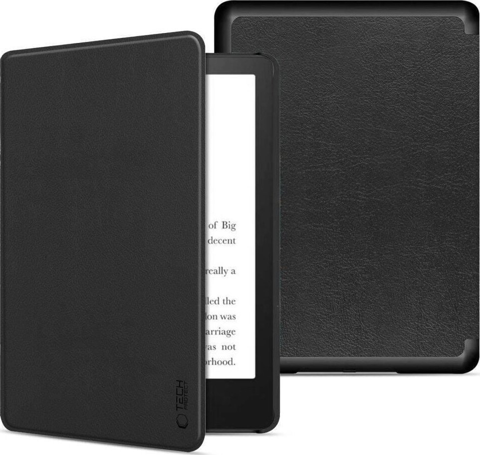 Навлака Tech-Protect Smartcase Kindle Paperwhite 6 Colorsoft Signature, функција будење-спиење, црна
