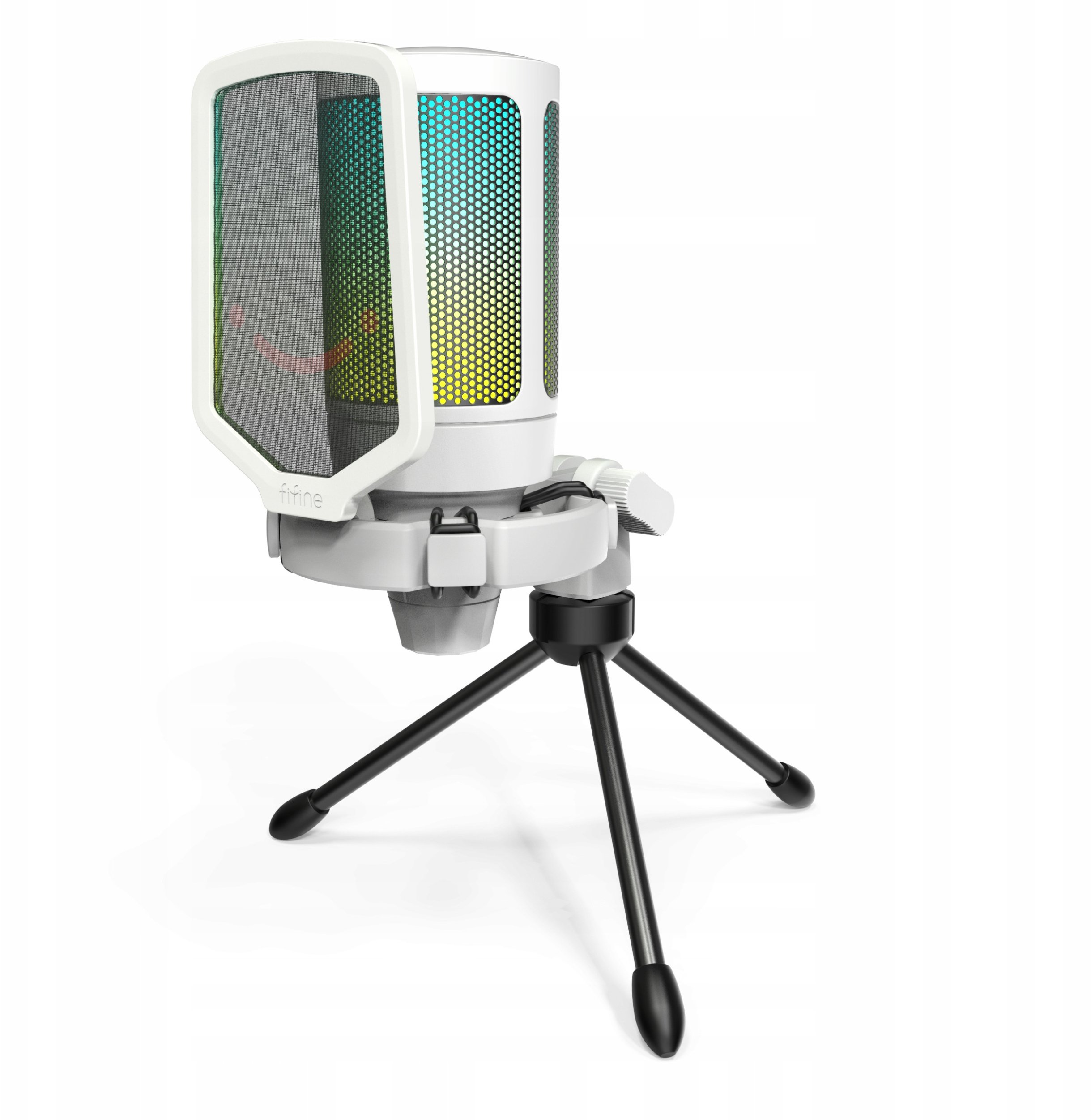 Гејминг микрофон Fifine AmpliGame A6VW, USB, RGB, бел