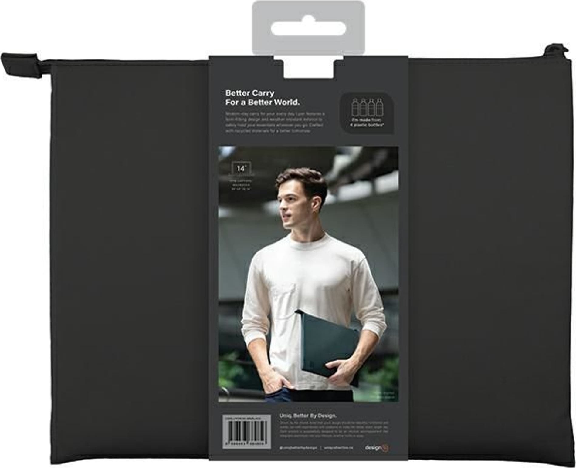 Çantë mbrojtëse laptopi Uniq Lyon, 16", rPET i papërshkueshëm nga uji, e zezë