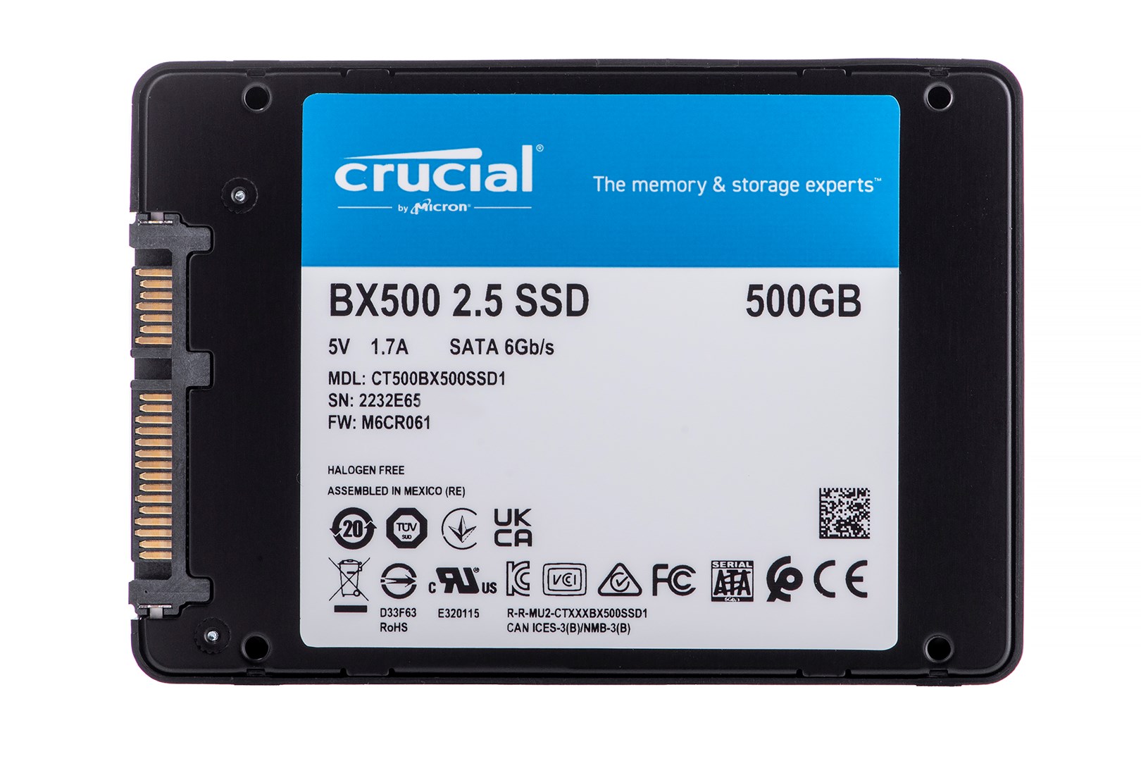 Disk SSD Crucial BX500, 500GB, 2.5", SATA III