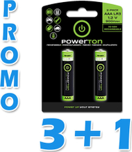 Полначливи батерии Powerton AAA HR03, 1.2V, 900 mAh, пакување 2 парчиња