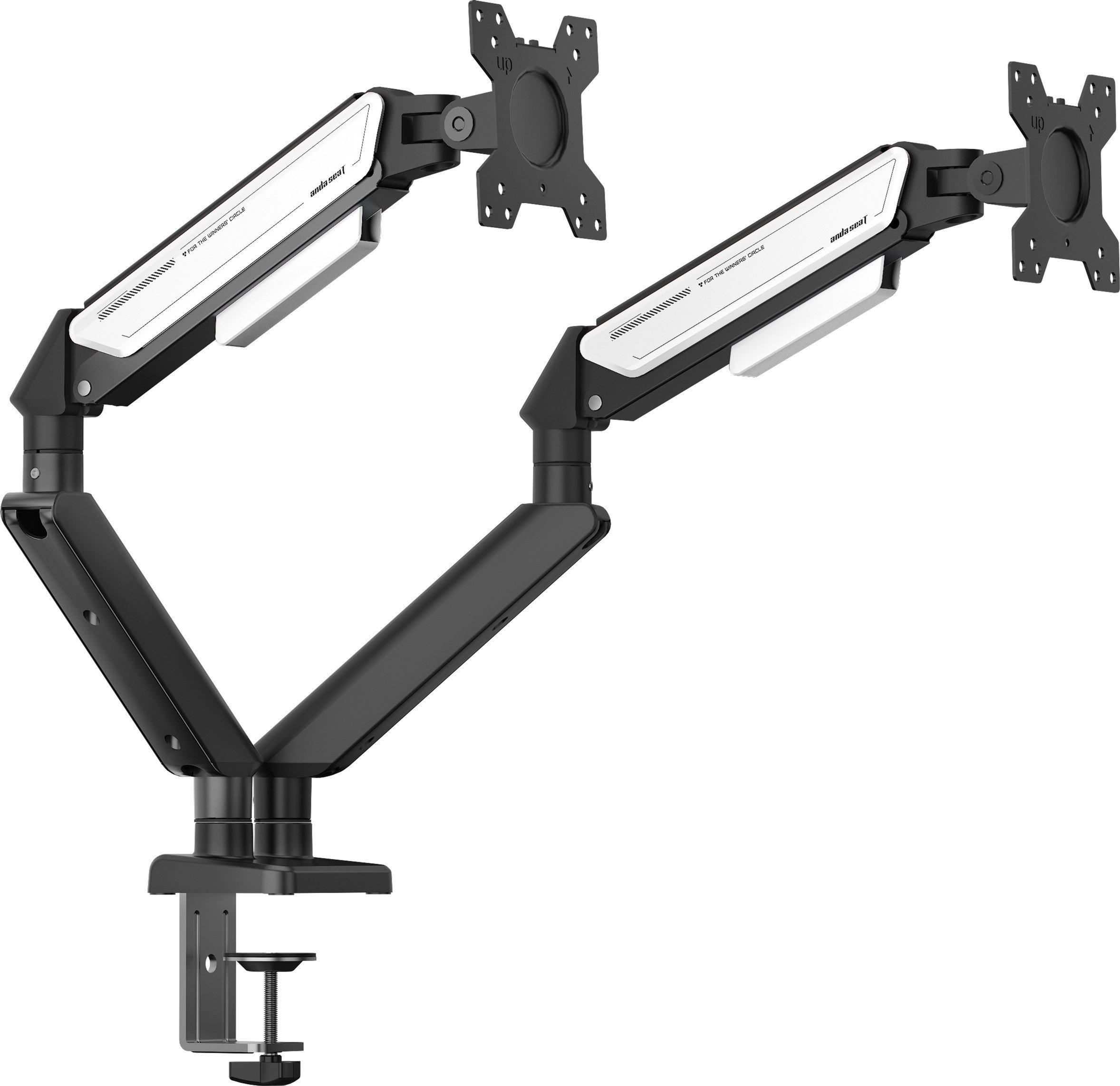 Држач за монитор Anda Seat Stealth II Duo, за 2 монитори 17"-32", метален, бело-црн