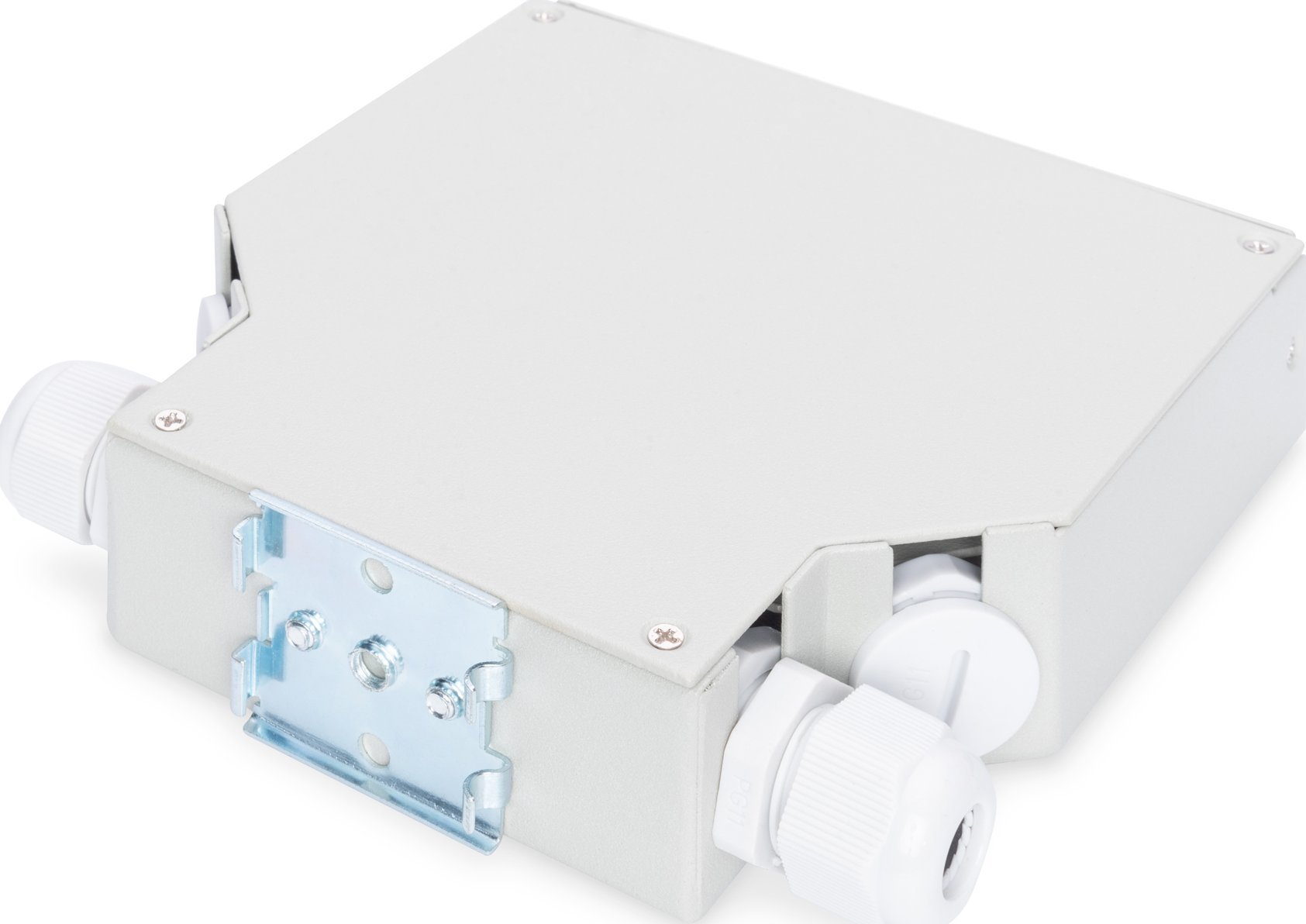 Kuti shpërndarëse optike Digitus Assmann DIN Rail Splice Box, për 8 lidhës LC DX, gri
