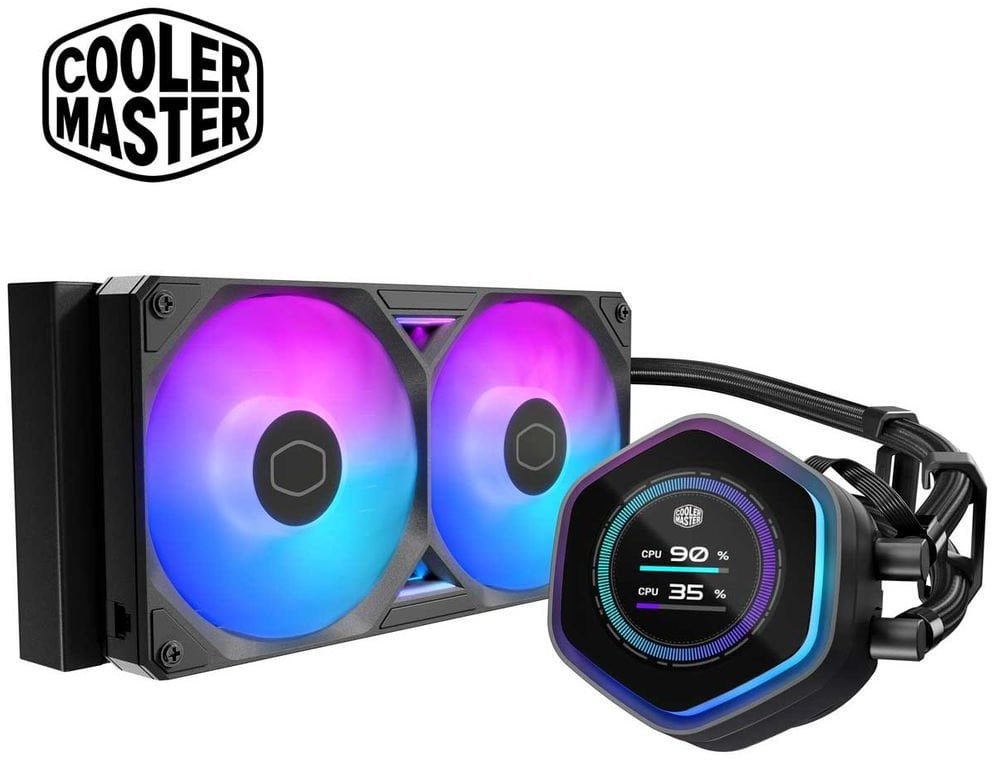 Ftohës ujor CPU Cooler Master MasterLiquid 240 Atmos II LCD, 240mm, ARGB, i zi
