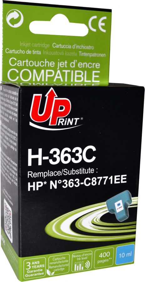 Kartush bojë UPRINT HJ363CUP, cyan, 10ml, kompatibil me HP C8771EE