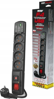 Shtepshtrirës Acar F4, 4 porta, 1.5m, i zi