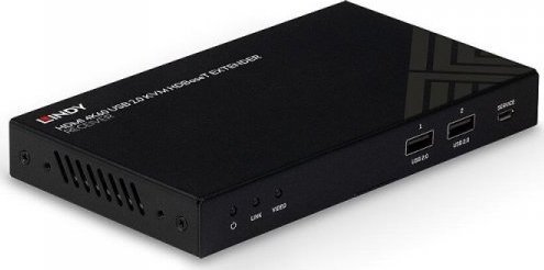 Marrës HDMI Lindy HDBaseT KVM Extender 150m, 4K60, Cat.6, i zi