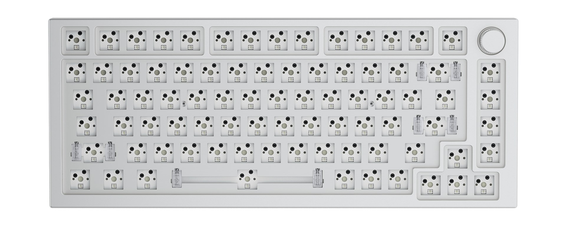 Tastierë mekanike Glorious GMMK PRO 75% Barebones, RGB, 5-pin, e bardhë