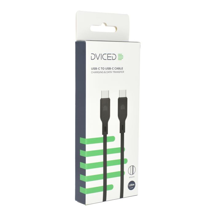 Dviced Cable USB-C To USB-C Silicone 1,25M, Black